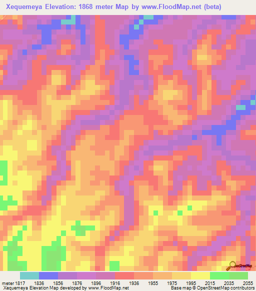 Xequemeya,Guatemala Elevation Map