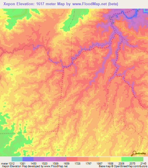 Xepon,Guatemala Elevation Map