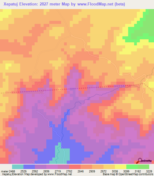 Xepatuj,Guatemala Elevation Map