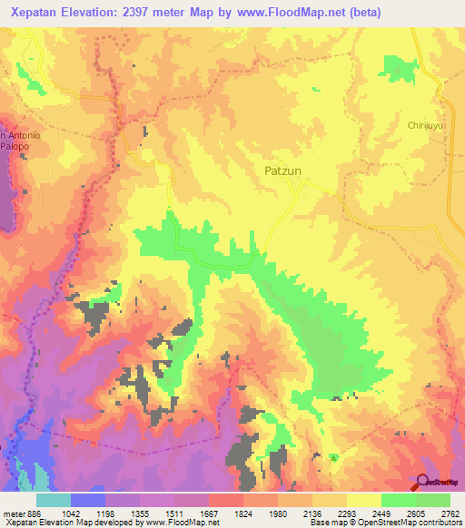 Xepatan,Guatemala Elevation Map