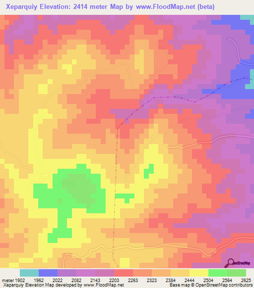 Xeparquiy,Guatemala Elevation Map