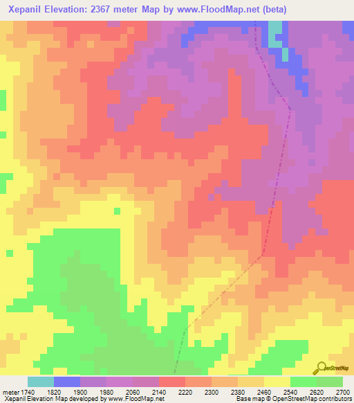 Xepanil,Guatemala Elevation Map