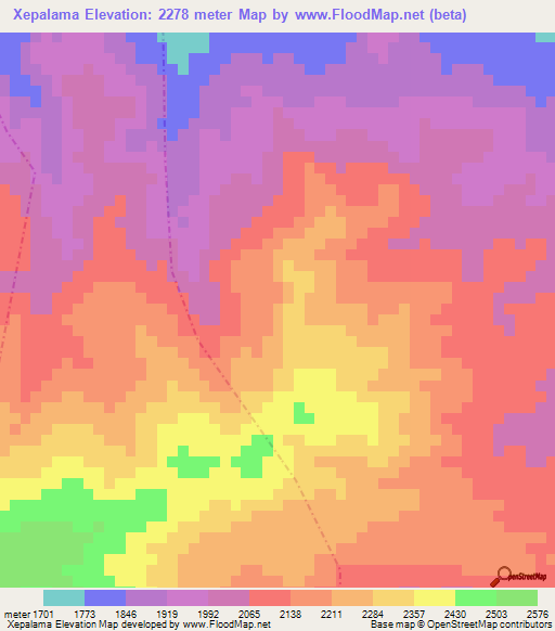 Xepalama,Guatemala Elevation Map