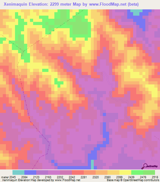 Xenimaquin,Guatemala Elevation Map