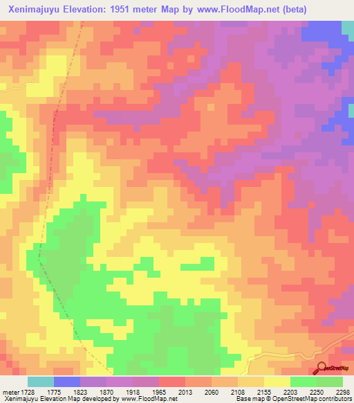 Xenimajuyu,Guatemala Elevation Map