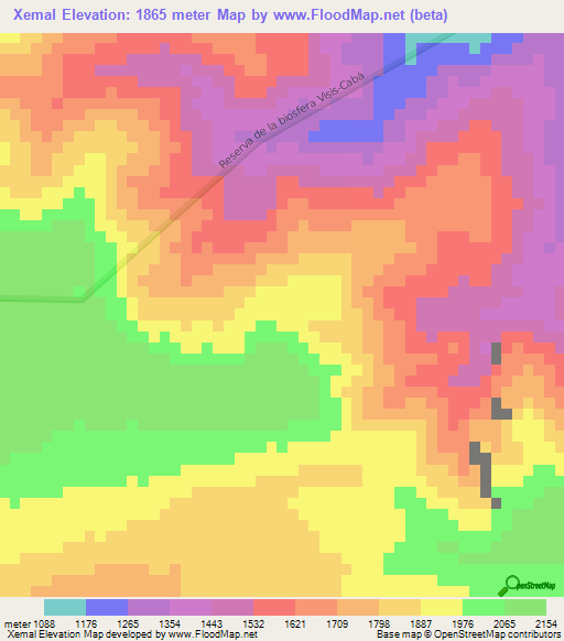 Xemal,Guatemala Elevation Map