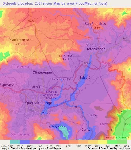 Xejuyub,Guatemala Elevation Map