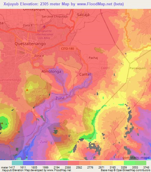 Xejuyub,Guatemala Elevation Map