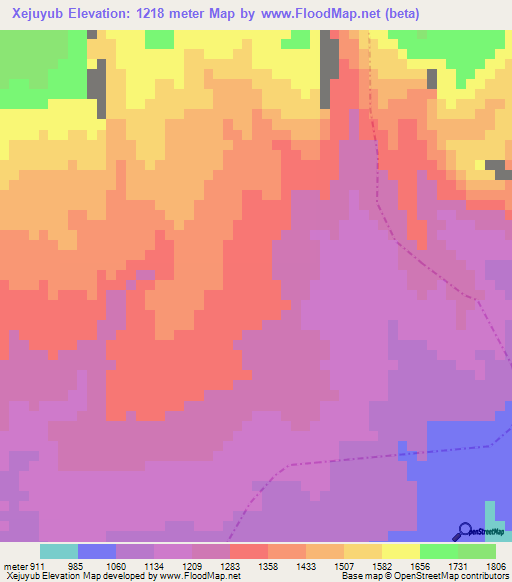 Xejuyub,Guatemala Elevation Map