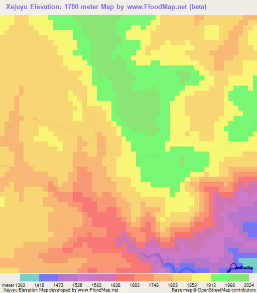 Xejuyu,Guatemala Elevation Map