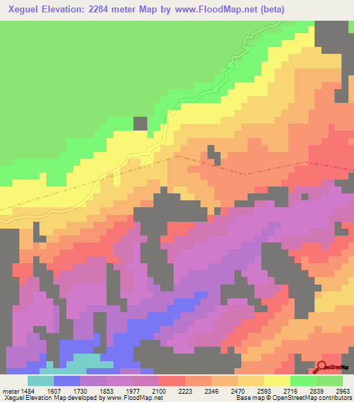 Xeguel,Guatemala Elevation Map