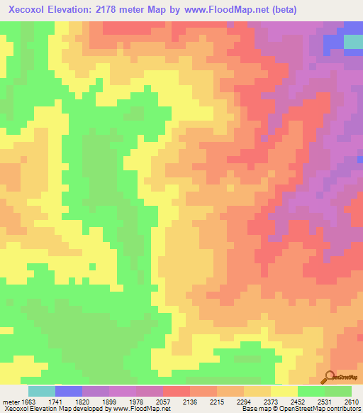 Xecoxol,Guatemala Elevation Map