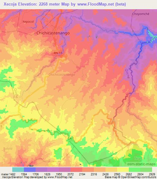 Xecoja,Guatemala Elevation Map