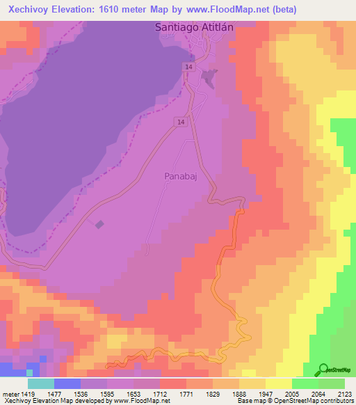 Xechivoy,Guatemala Elevation Map