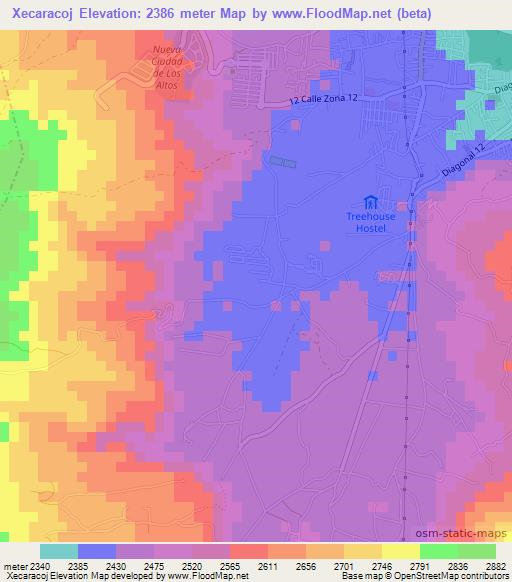 Xecaracoj,Guatemala Elevation Map