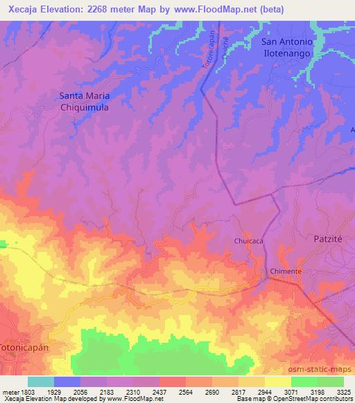 Xecaja,Guatemala Elevation Map