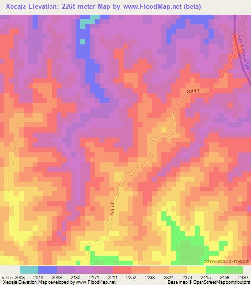 Xecaja,Guatemala Elevation Map