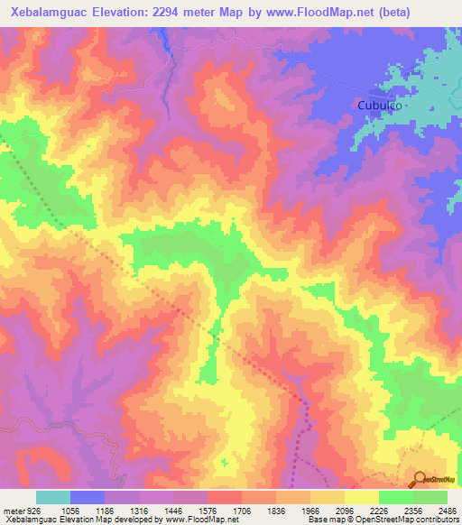 Xebalamguac,Guatemala Elevation Map