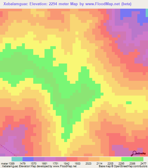 Xebalamguac,Guatemala Elevation Map