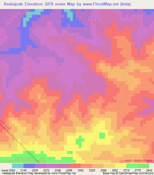 Xeabajcab,Guatemala Elevation Map