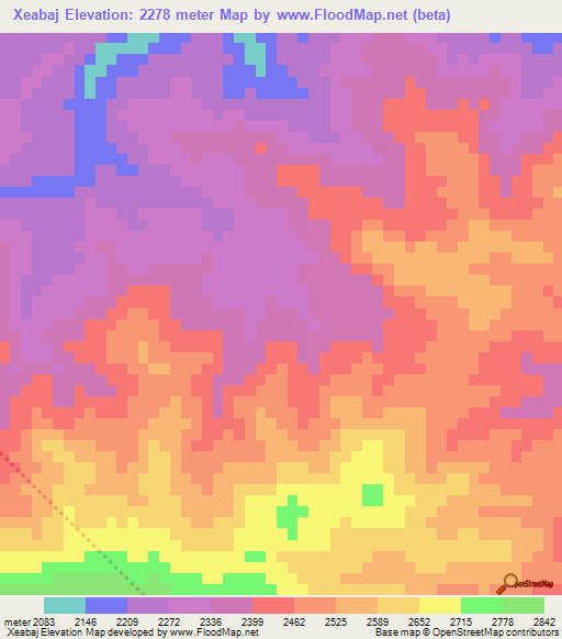 Xeabaj,Guatemala Elevation Map