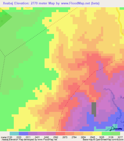 Xeabaj,Guatemala Elevation Map