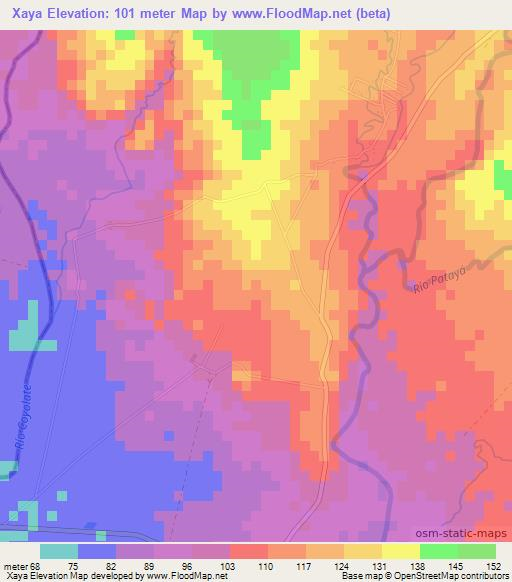 Xaya,Guatemala Elevation Map