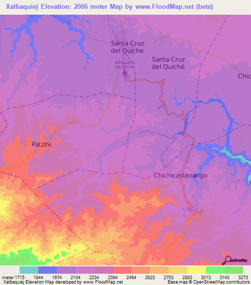 Xalbaquiej,Guatemala Elevation Map