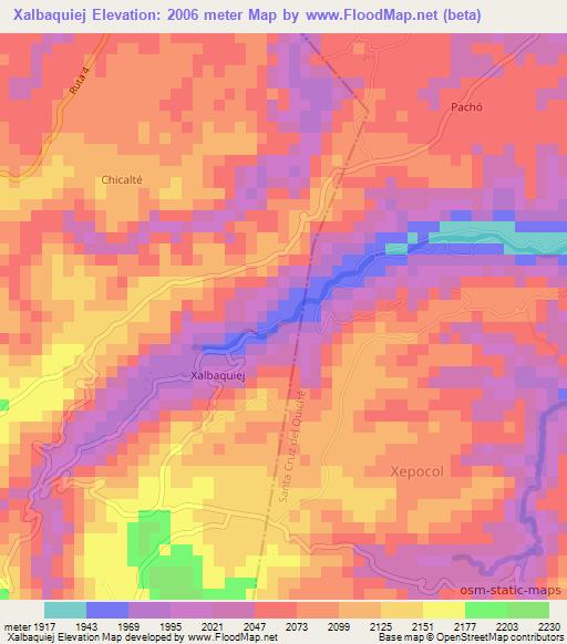 Xalbaquiej,Guatemala Elevation Map