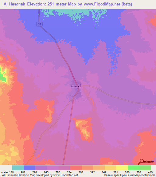 Al Hasanah,Egypt Elevation Map