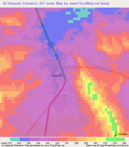 Al Hasanah,Egypt Elevation Map