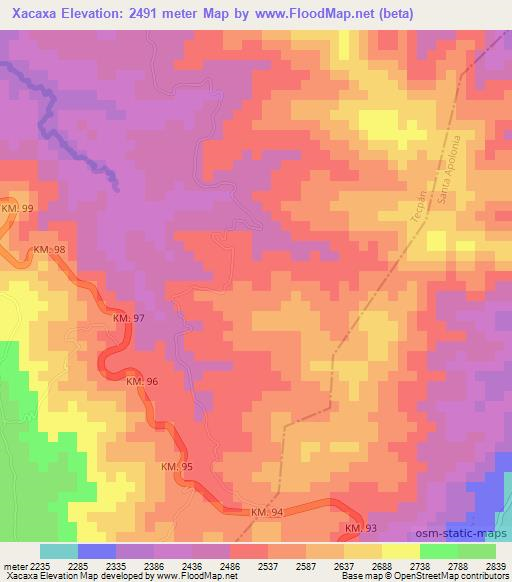 Xacaxa,Guatemala Elevation Map