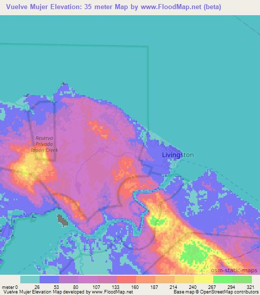 Vuelve Mujer,Guatemala Elevation Map