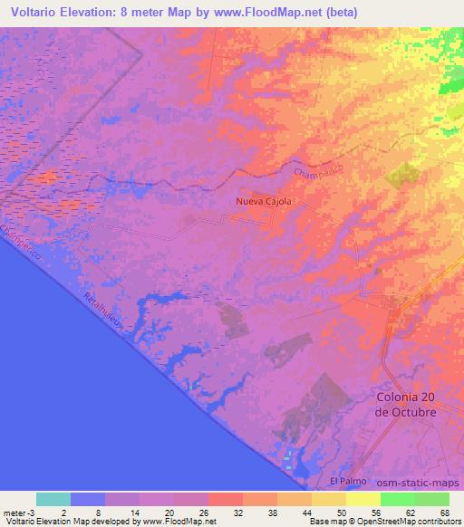 Voltario,Guatemala Elevation Map