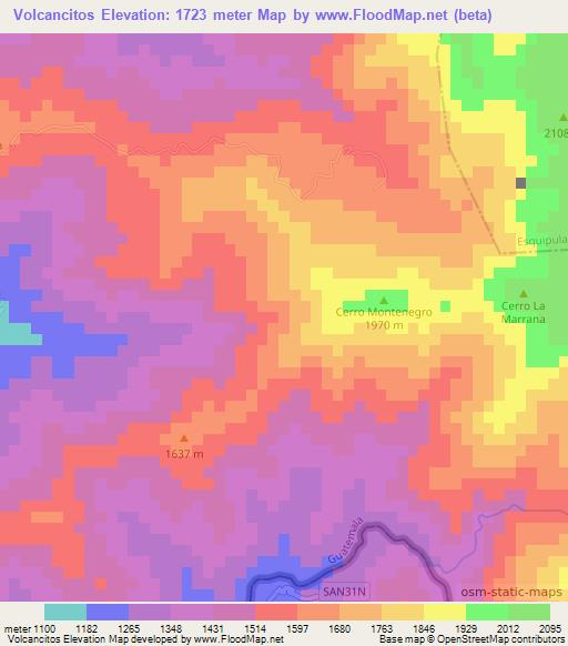 Volcancitos,Guatemala Elevation Map
