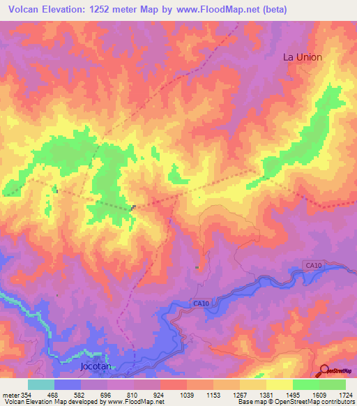 Volcan,Guatemala Elevation Map