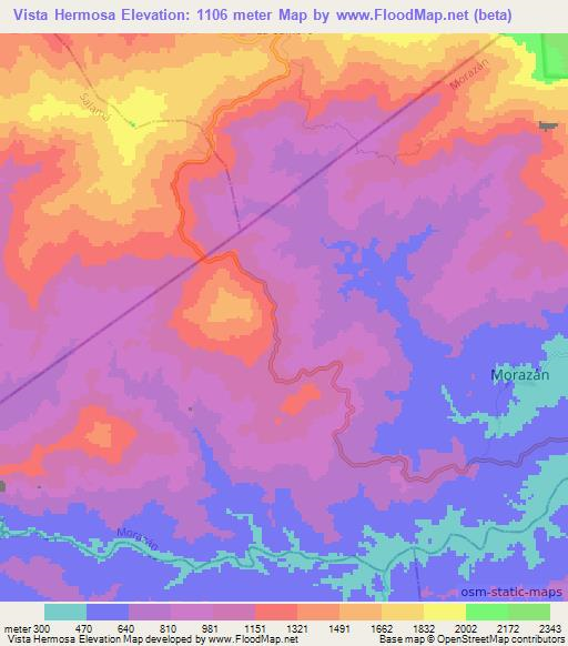 Vista Hermosa,Guatemala Elevation Map