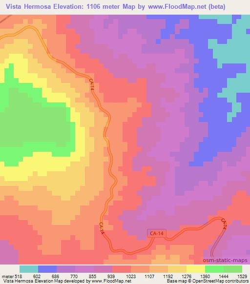 Vista Hermosa,Guatemala Elevation Map