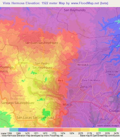 Vista Hermosa,Guatemala Elevation Map