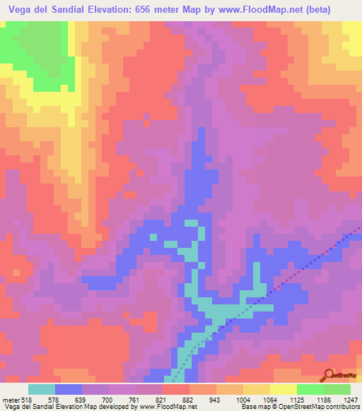 Vega del Sandial,Guatemala Elevation Map