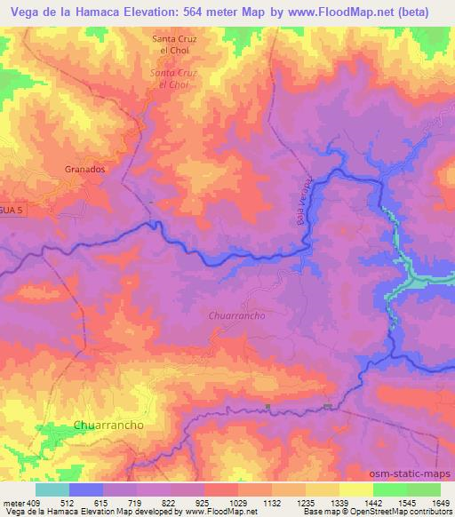 Vega de la Hamaca,Guatemala Elevation Map