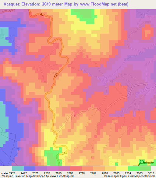 Vasquez,Guatemala Elevation Map