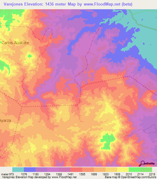 Varejones,Guatemala Elevation Map