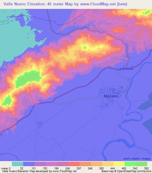 Valle Nuevo,Guatemala Elevation Map