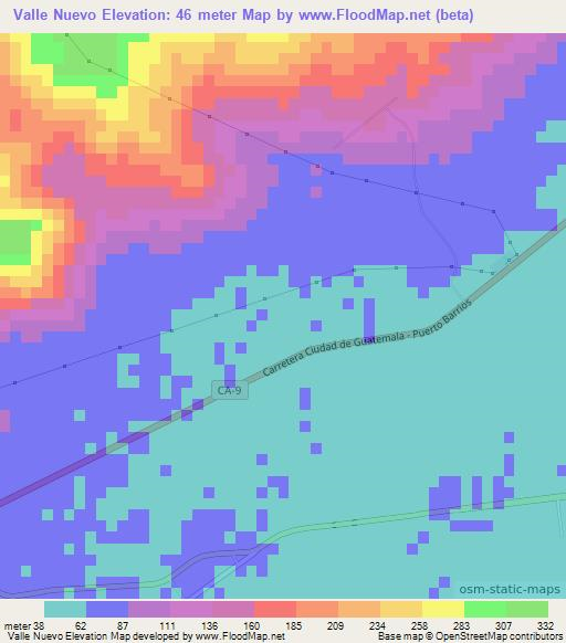 Valle Nuevo,Guatemala Elevation Map