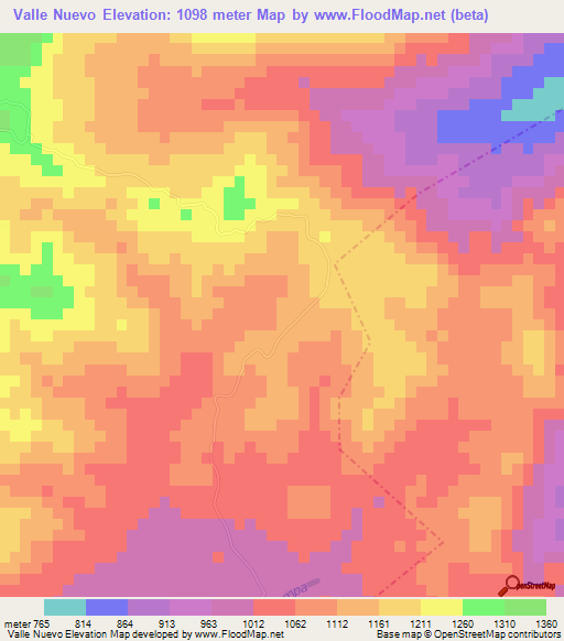 Valle Nuevo,Guatemala Elevation Map