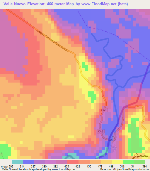 Valle Nuevo,Guatemala Elevation Map