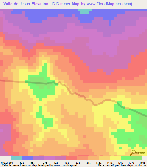 Valle de Jesus,Guatemala Elevation Map