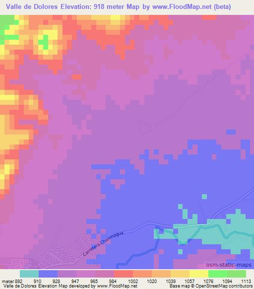 Valle de Dolores,Guatemala Elevation Map