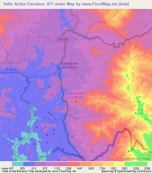 Valle Arriba,Guatemala Elevation Map